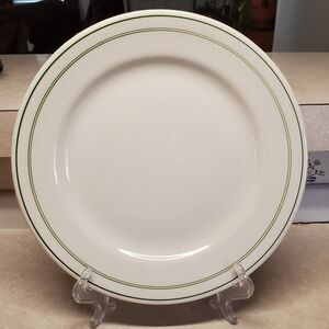 Sterling Restaurant Ware Dinner Plate 9" Green Stripe Band